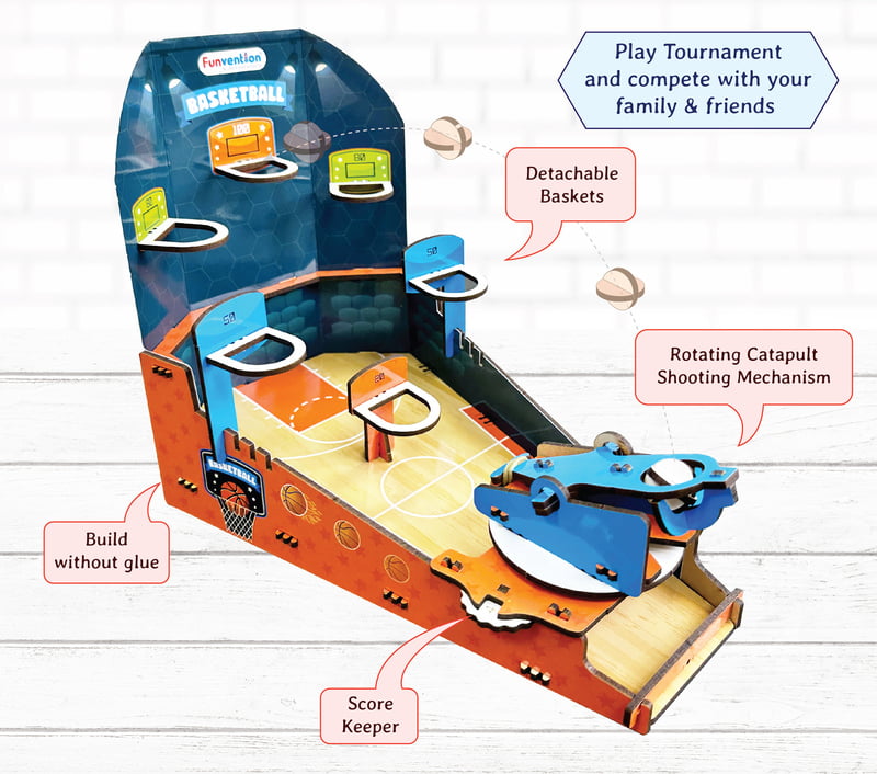 Basketball Mania - STEM Educational DIY Toys for Kids (Age: 6+ years)