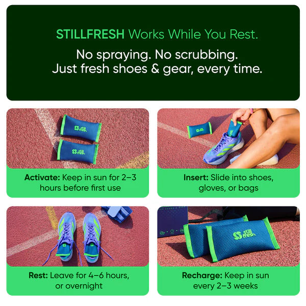 Natural Shoe Deodorizer- Size MINI (Pack of Two)– Reusable Odor Eliminator for Shoes & Gear