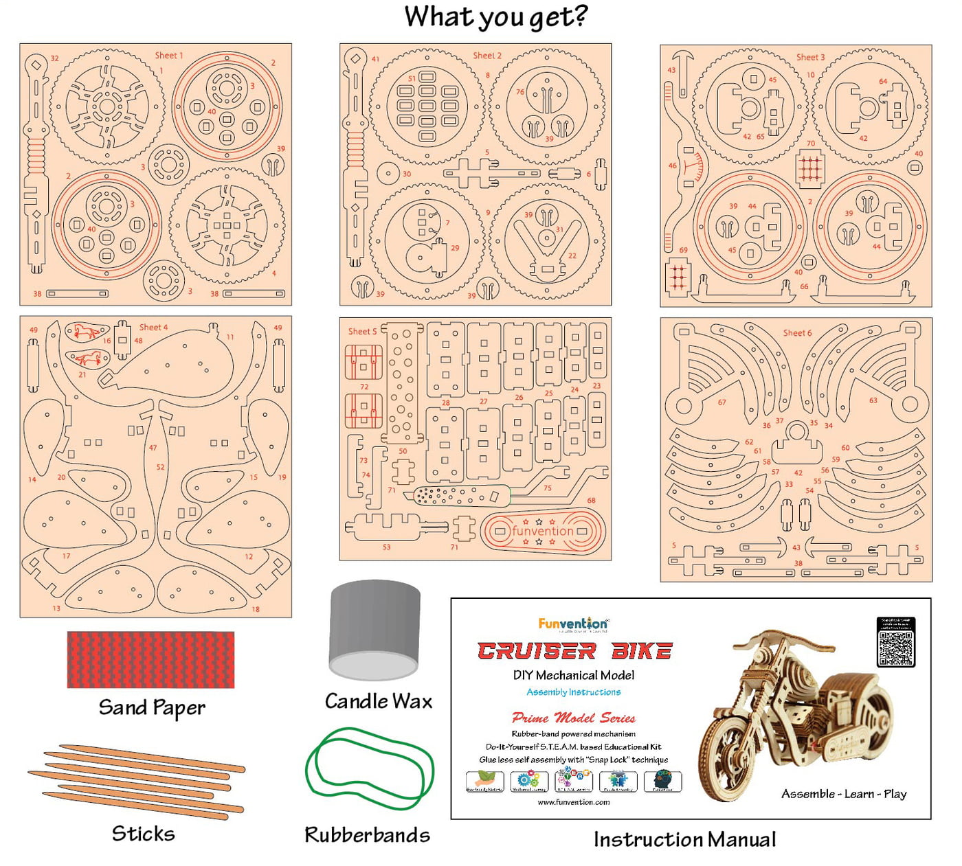 Cruiser Bike - DIY Mechanical Model (Prime Series) [Age: 8+ years]